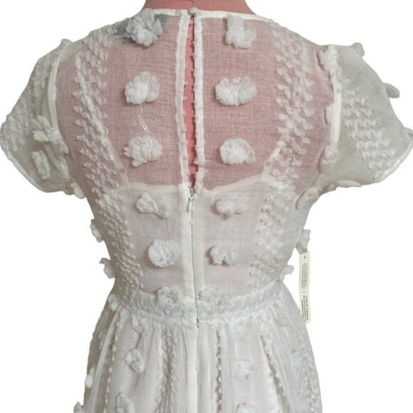 Anthropologie Sunday in Brooklyn Bonita Textured Mini Dress White Size 2 NWT - Picture 7 of 10